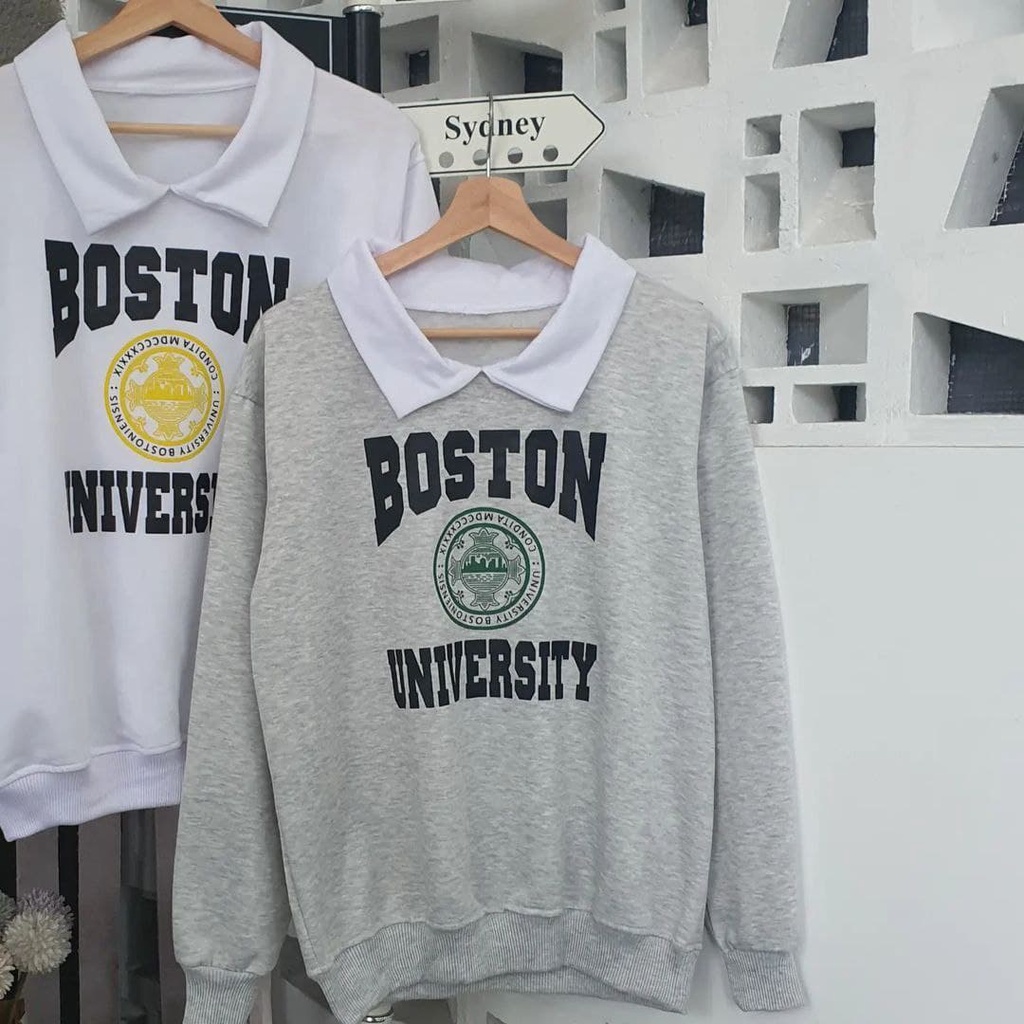 Nara Grosir - Boston Univ Colar Sweater l Fashion Pria dan Wanita