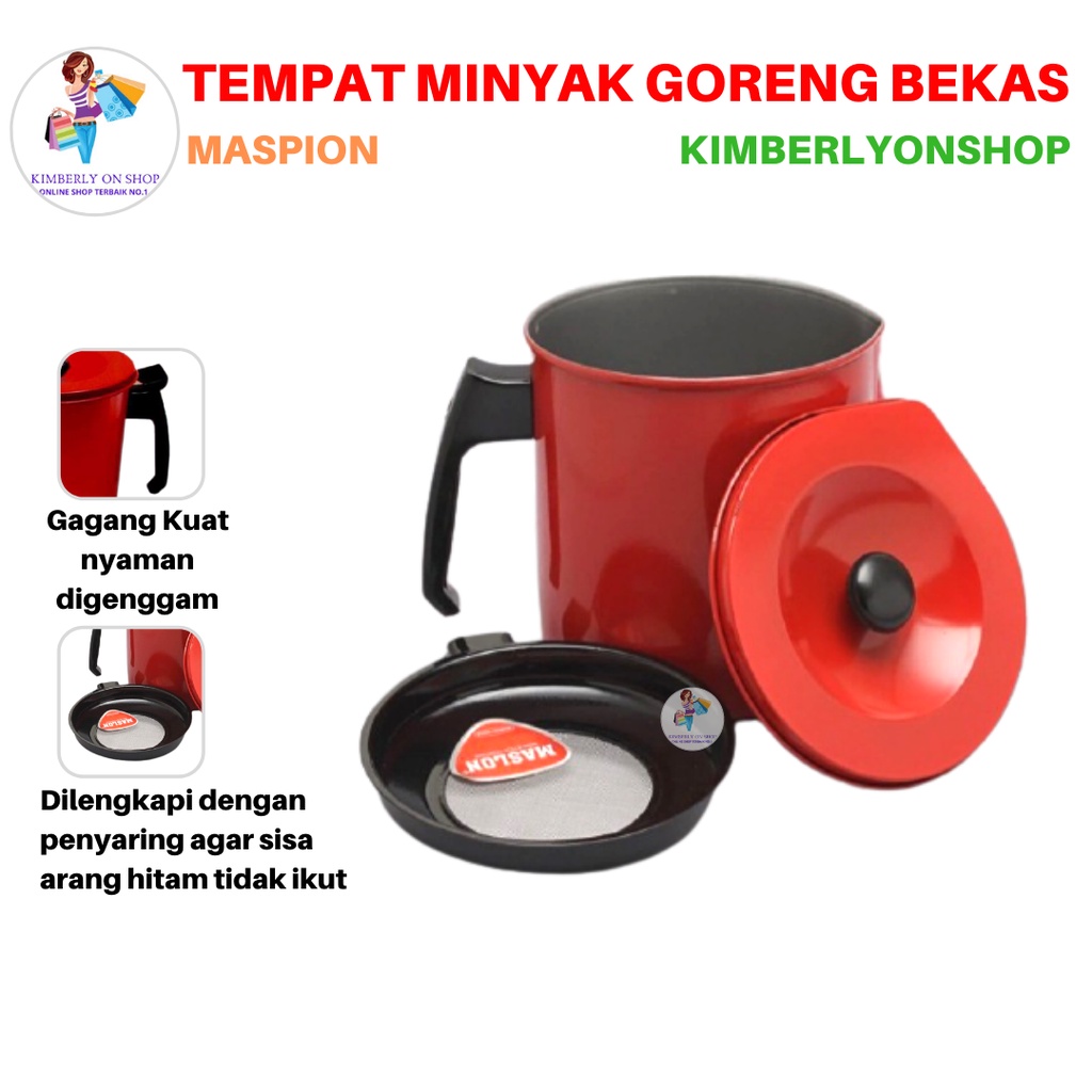 Tempat Minyak Goreng Bekas Dan Saringan Oil Pot 1.5L Maspion