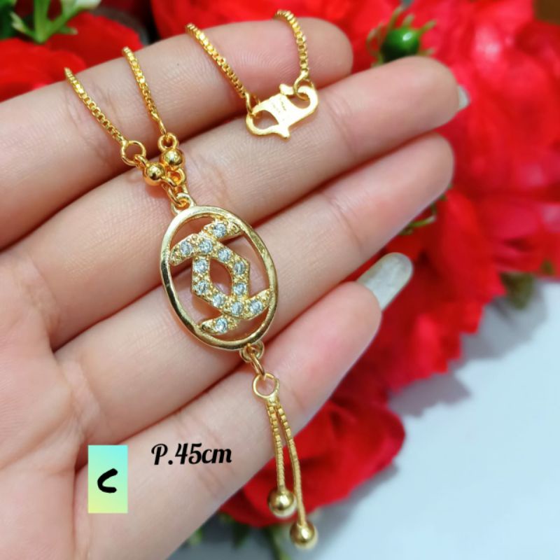 Kalung permata koye Jurai permata zircon varian motif Gold anti karat