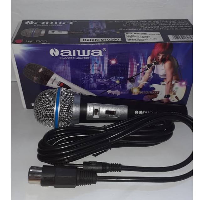 Mikrofon kabel Aiwa Naiwa Original mik karoke vocal profesional musik audio vokal mik sound system