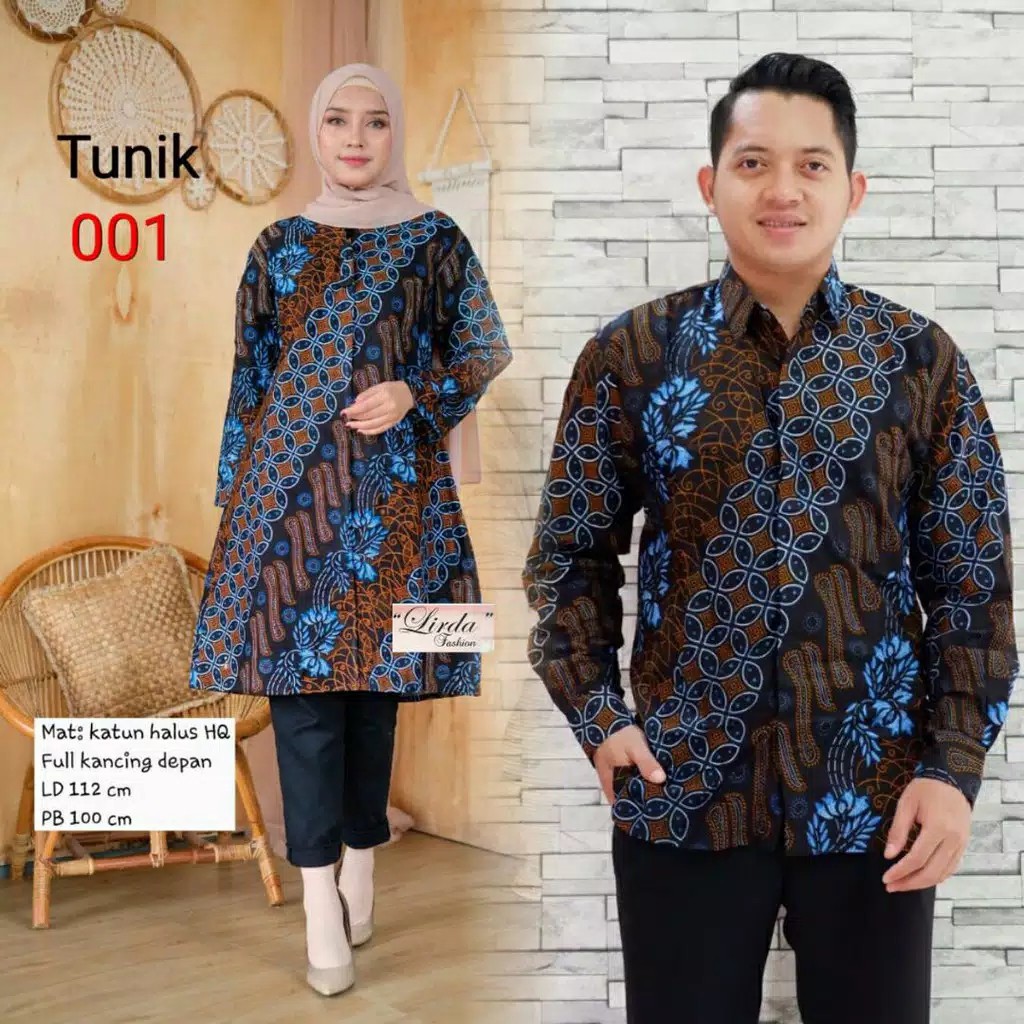 Batik Couple Tunik Kemeja Panjang