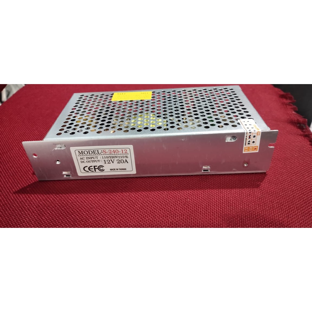 Power Supply CCTV 12V 20A With LED Indicator