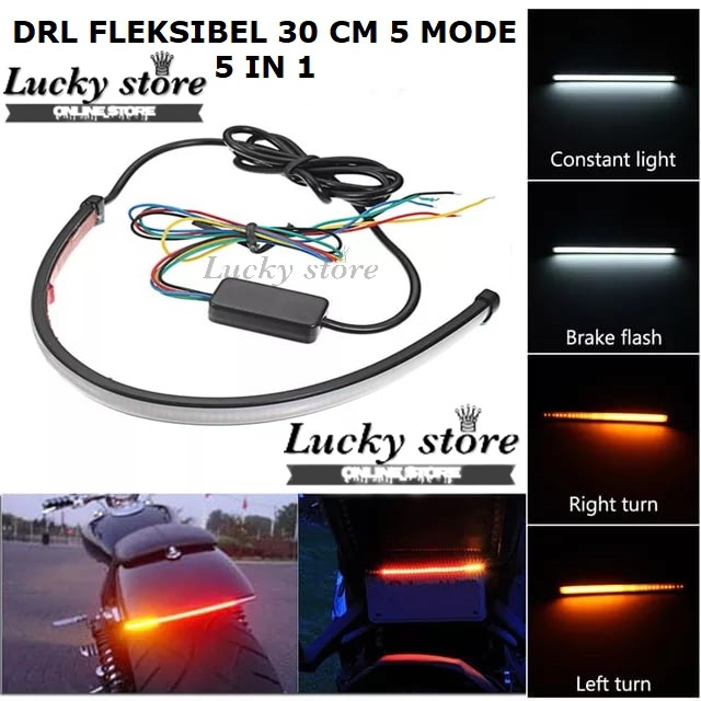 LAMPU LED 5 IN 1 30 CM JHO-05 l DRL STOP FLEKSIBEL SEIN RUNNING