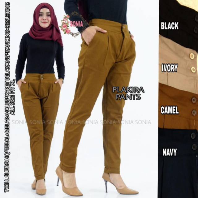 Celana Kantor Wanita Katun Twill