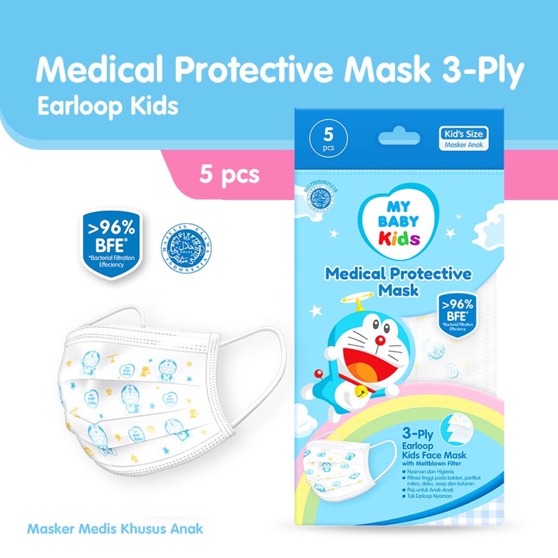 Doraemon MY BABY Kids Medical Protective Mask Isi 5 Pcs / MASKER ANAK