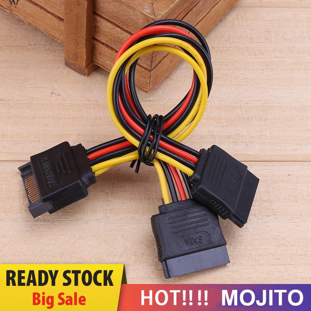 MOJITO 15Pin SATA Port to 2 15Pin SATA Splitter Cable Extender Power Adapter Cable