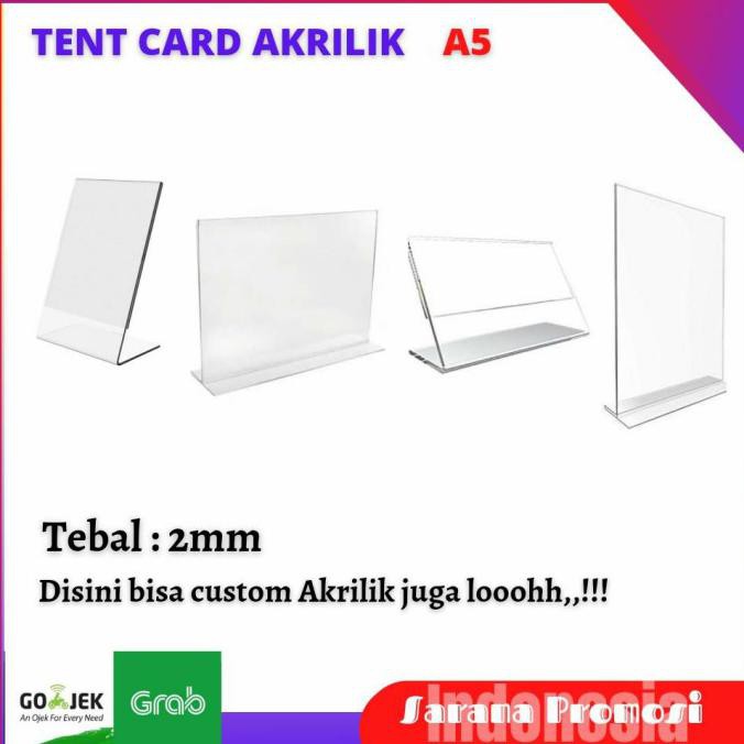 

Big Sale Acrylic Desk/Tend Holder A5 - Acrilik Disply Stand - Type T - T Potrait Cuci Gudang Awal