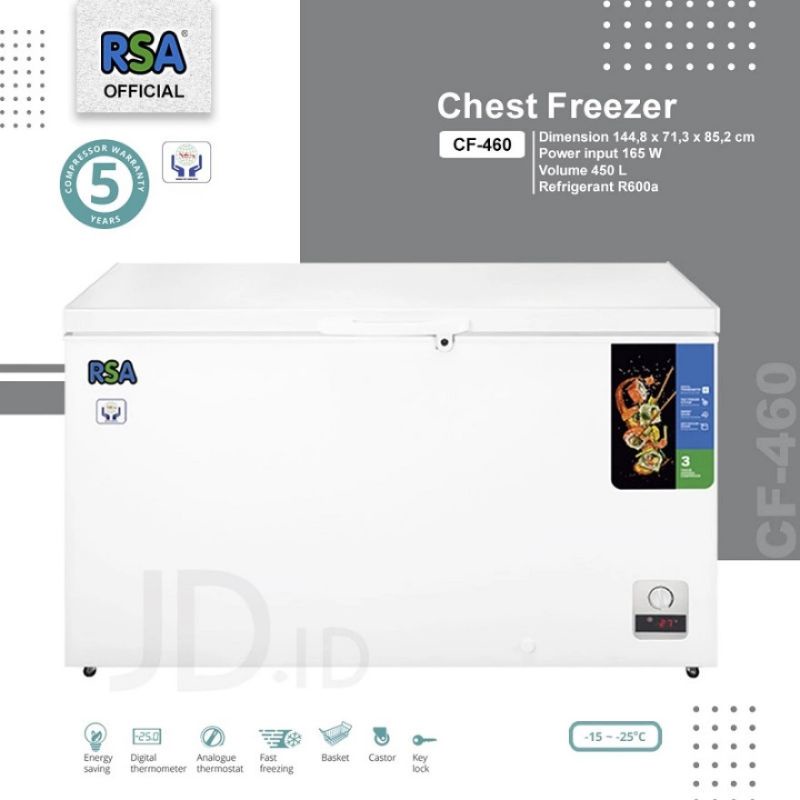 CHEST FREEZER RSA CF - 460 ( FREEZER BOX )