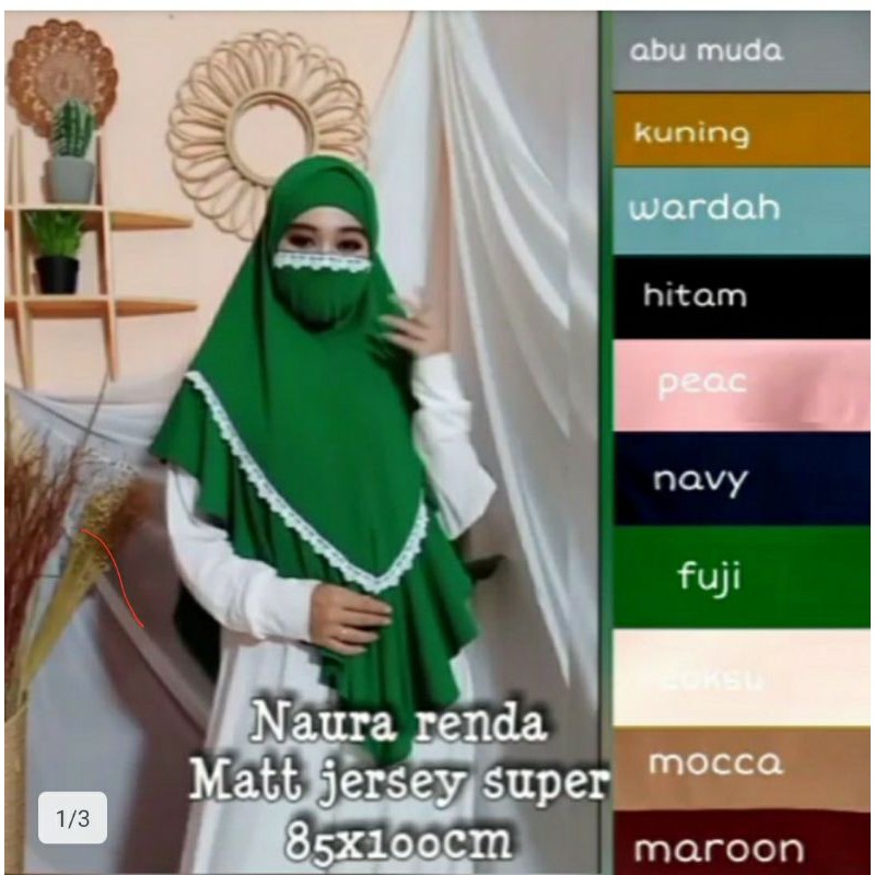 JILBAB CANTIK CORONA NAURA RENDA ORI BY ALFIKRI