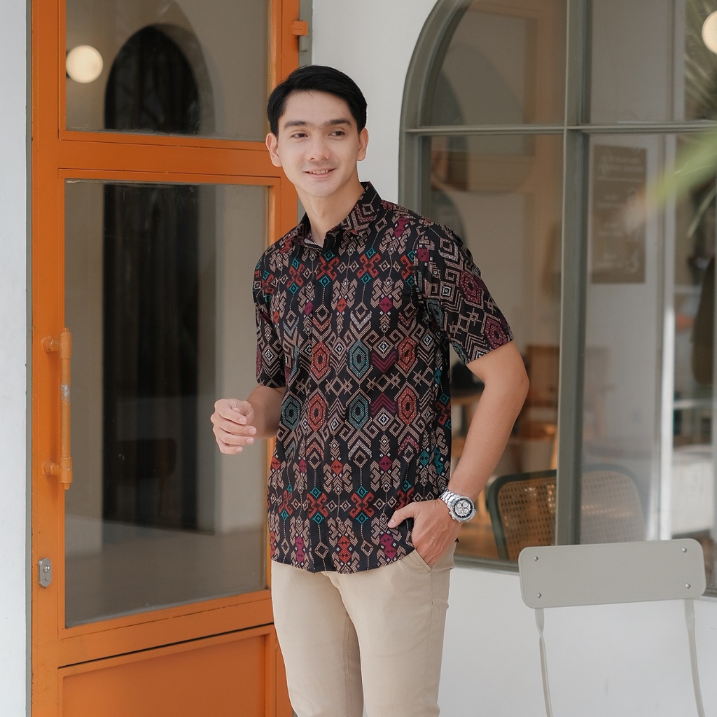 Kemeja Batik Pria Pendek Jumbo XXL-3XL