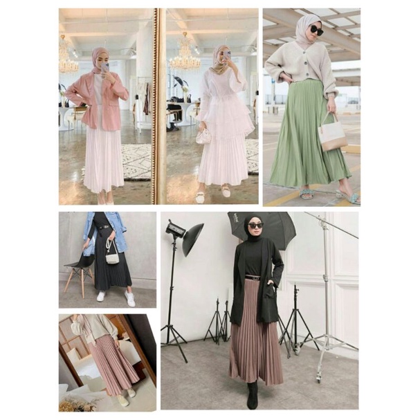 basic rok pleats vanilla hijab
