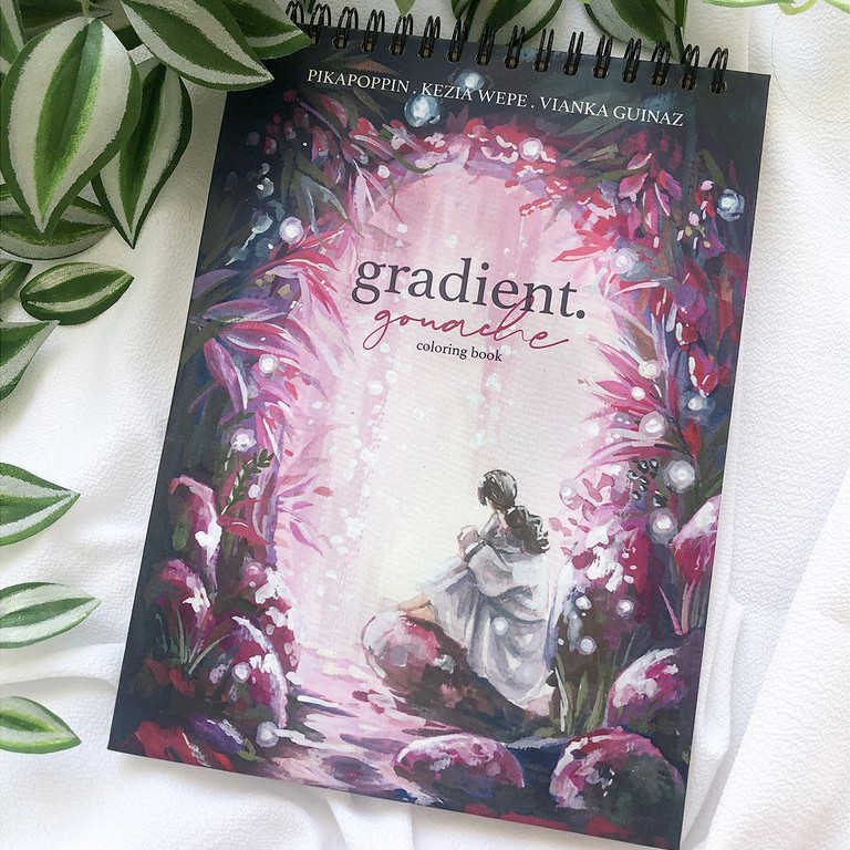[Artopia] Gradient Vol.3 Gouache Series by PIKAPOPPIN, KEZIAWEPE, VIANKA GUINAZ / Buku Mewarnai Mewa