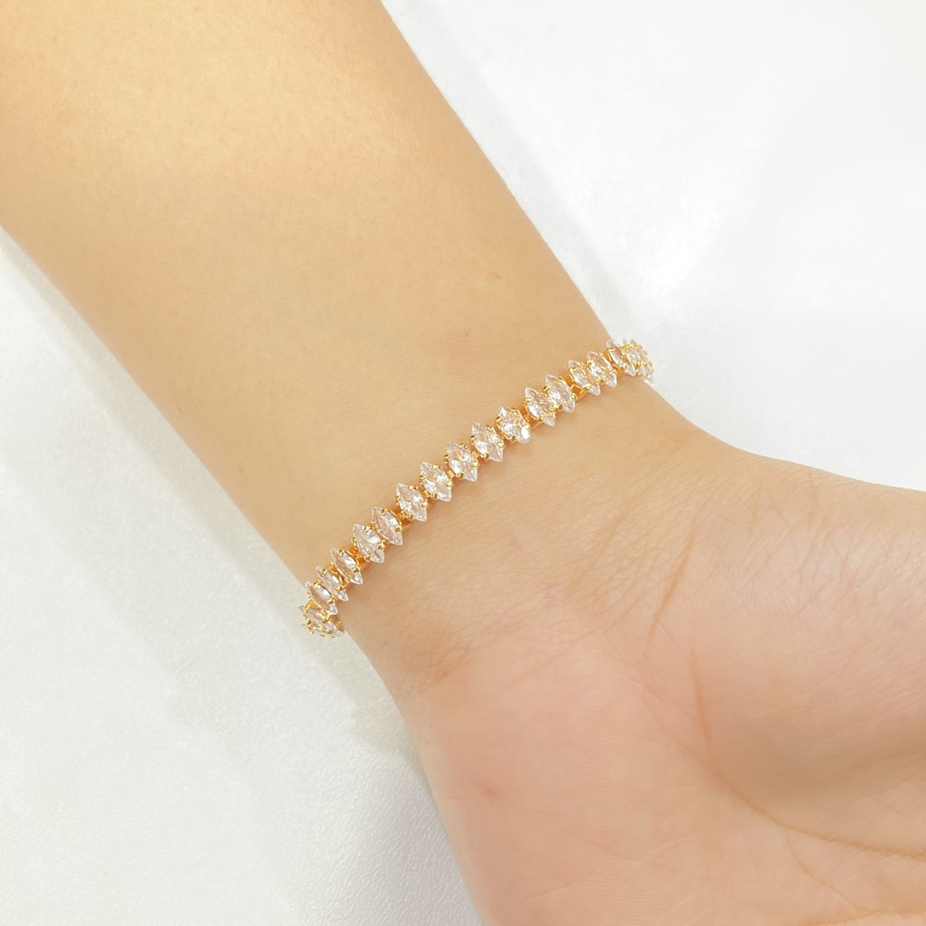 Gelang Serut Wanita Full Permata Lapis Emas Aksesoris Fashion Daily Yaxiya Jewelry GLE80