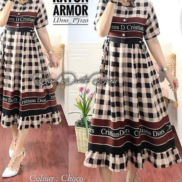 Paling Dicari.. [ PROMO ] MIDI DRESS ARKEN KEKINIAN | DRESS DIOR RAYON ARMOR VIRAL PREMIUM LD 110