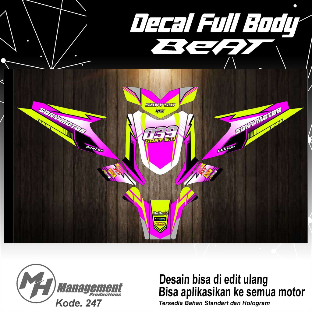 Decal Stiker Motor Full Body Honda  Beat Karbu Street / Esp / Fi / Pop Desain