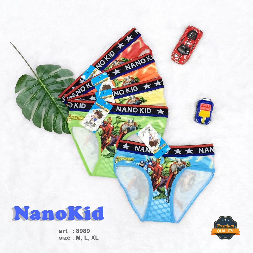 NANOKID | Celana Dalaman Anak Cowok Segitiga | Celana Dalam Karakter | art NK 8989