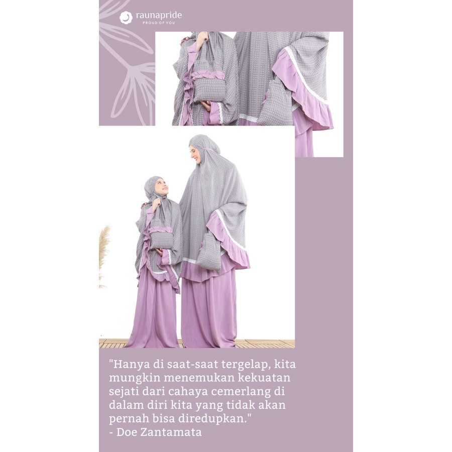 MUKENA COUPLE RAUNA MP 01 COTTON RAYON PREMIUM MPK 01 RAUNA MUKENA BUSANA MULIM MODERN BRANDED MUKEN