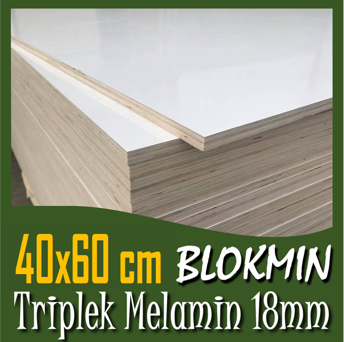 Triplek Blokmild 18 mm 40x60 cm | Triplek Melamin Blok 60x40 cm