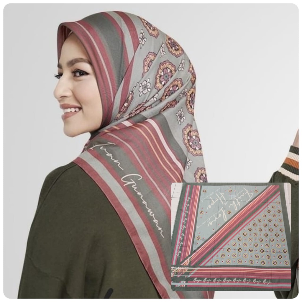 BESTSELLER Hijab Segiempat Voal Motif Printing Lasercut Kerudung Motif Square Grosir Jilbab Murah NN hijab-M371