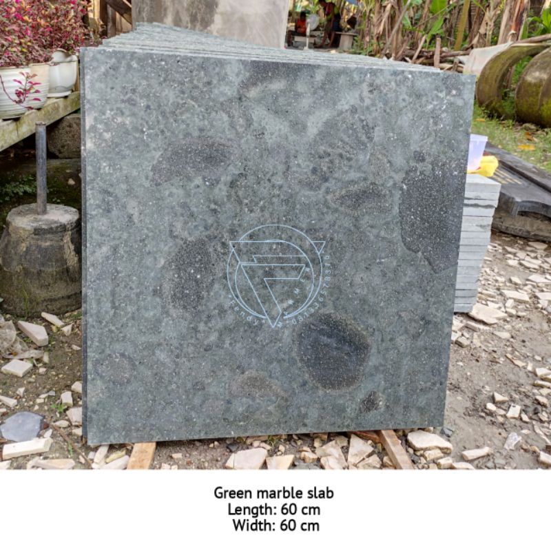 Lembaran lantai marmer hijau ukuran 60x60 harga per lembar