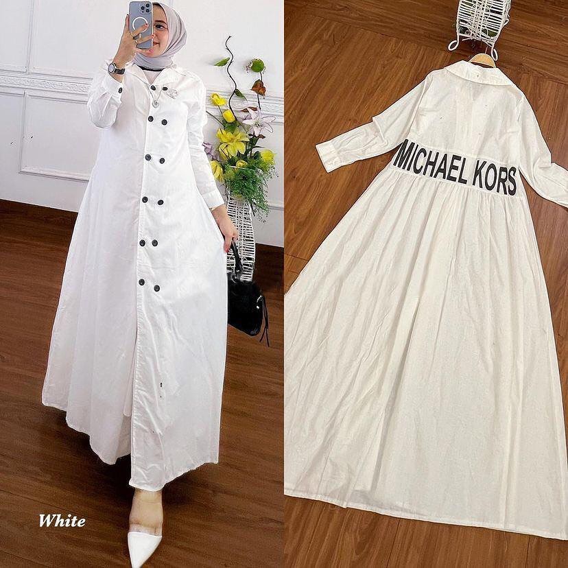 Michael Kors Dress Gamis Muslim Terusan Polos Matt Katun Paris Premium Fashion Terlaris | Baju Long 