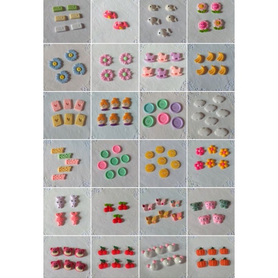 Part 2 : Clay Lucu Clay Karakter Resin Flatback Hiasan Stopper Tali Masker Bisa Pilih Motif dan Bent