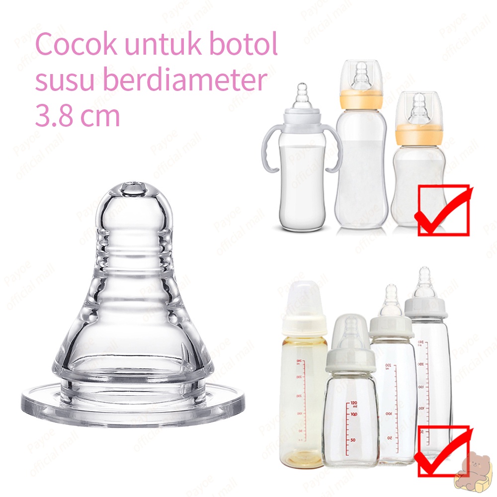 Payoe 3.8cm Pigeon Dot bayi slim neck nipple Pigeon /empeng bayi silikon-3
