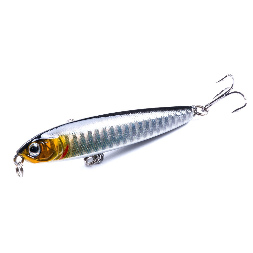 HENGJIA 1Pcs Sinking Pencil Minnow Umpan Pancing 10g GID Swimbait Fishing Lure Ikan Bass Bait Kail Memancing