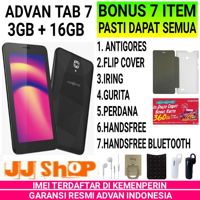 ADVAN TAB 7 BEL   AJAR NEW 2020 TABLET 3/16 RAM 3GB ROM 16GB