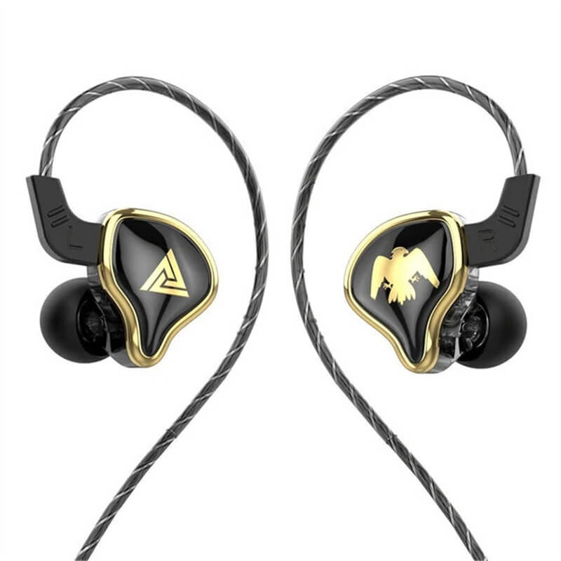 QKZ AK6 Dengan Mic Earphone Sport Dynamic + Subwoofer Bass AK6 X Ak6 Ares alt KZ EDX Pro TRN MT1 Pro CCA CRA-ARES Hitam Upgrade
