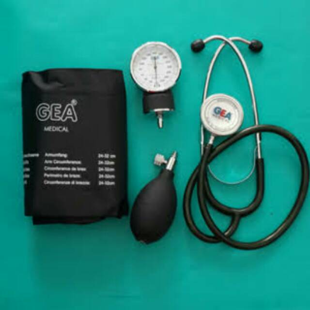 PAKET Tensi Aneroid dan Stetoskop Gea - Tensimeter Darah Tinggi sphygmomanometer