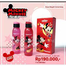 BOTOL MINUM TUPPERWARE MICKEY MINNIE BOTTLE TUPPERWARE