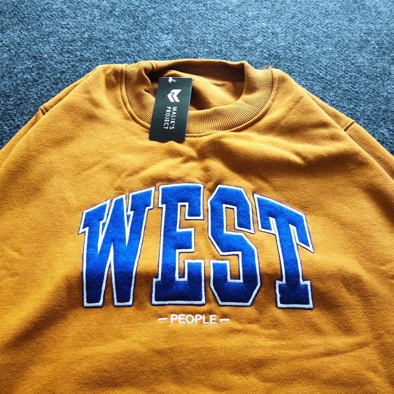 Sweater Crewneck Pria &amp; Wanita Motif Bordir South East West North Premium Quality Bahan Fleece Tebal Terbaru