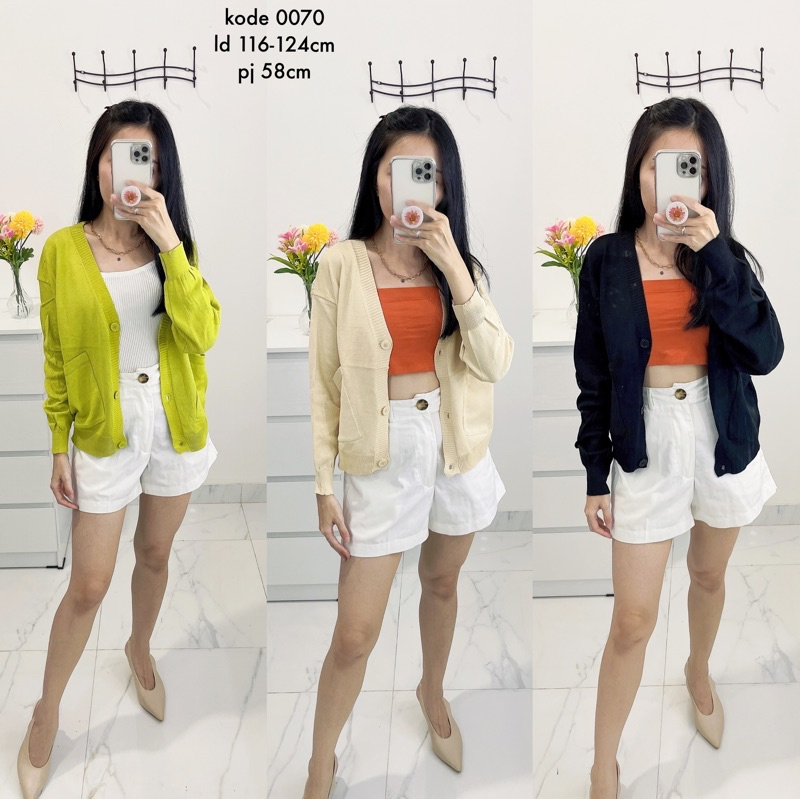 cardigan rajut wanita .cardigan/luaran knit kancing depan.outer knit import wanita.korean style