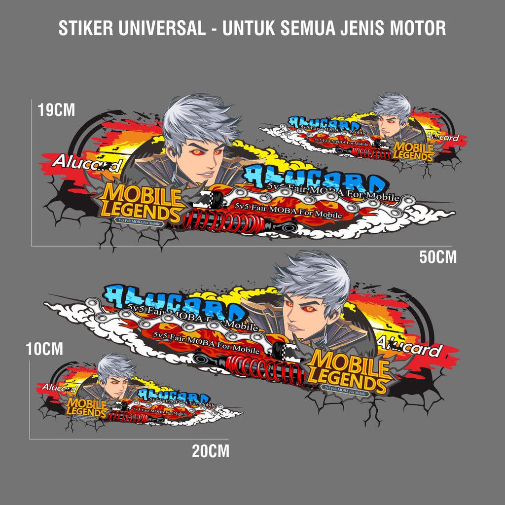 STIKER UNIVERSAL UNTUK SEMUA MOTOR - MOBILE LEGEND ALUCARD