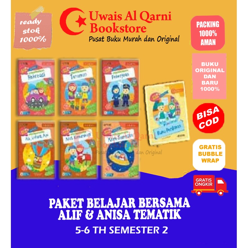 BEST SELLER ORIGINAL PAKET BELAJAR BERSAMA ALIF & ANISA TEMATIK 5-6TH K13 SEMESTER 2 - ERLANGGA FOR 
