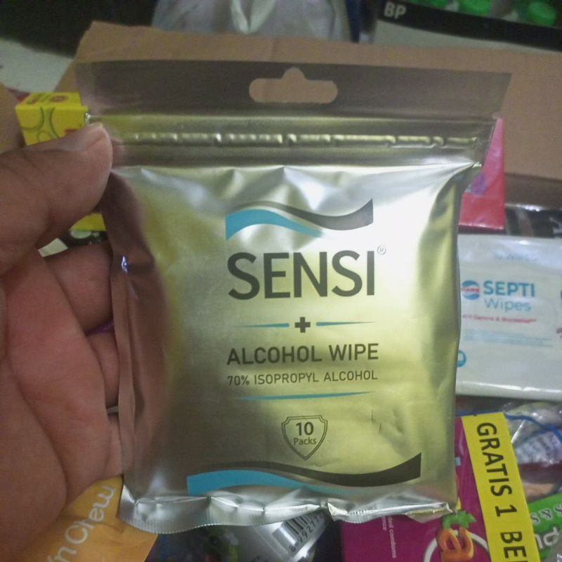 sensi isopropyl 70% alcohol wipe 10pack