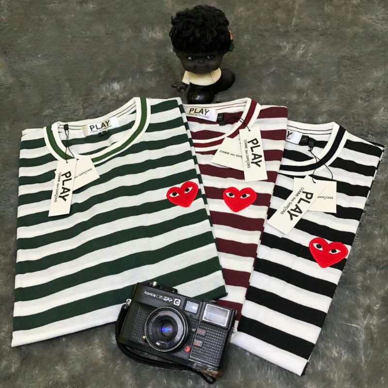 TSHIRT KAOS PLAY CDG STRIPE AUTHENTIC ORIGINAL