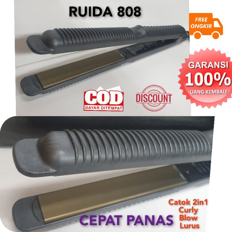 Alat Catokan Rambut Ruida 808 2in1 Lurus Rebonding Curly Keriting Original