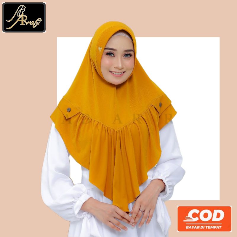 Hijab Instant Jilbab Kerudung Bergo Instan Arrafi AR 533 Terbaru Kekinian Antem Jersey Model Hamidah