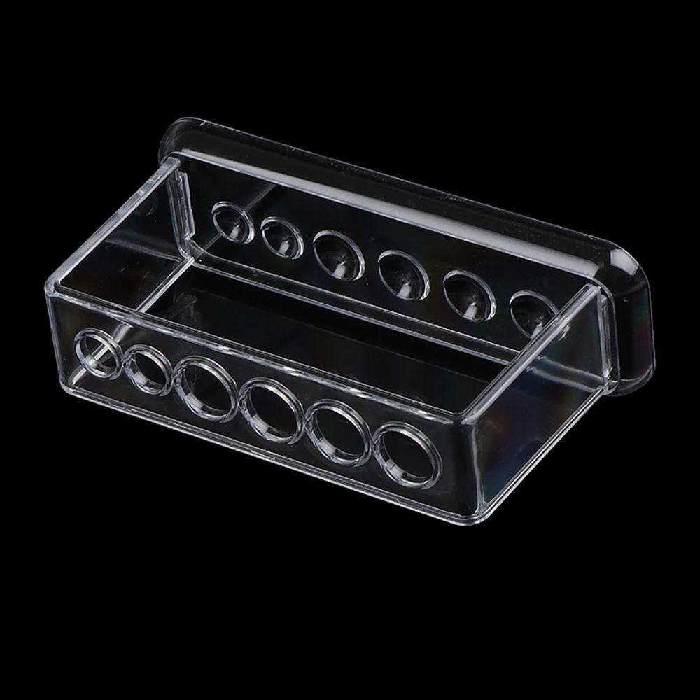 Rak Holder Tabung Reaksi Bahan Plastik Bening Ukuran 16.7x8 X 3cm Dengan 6 Lubang Untuk Percobaan Ilmiah