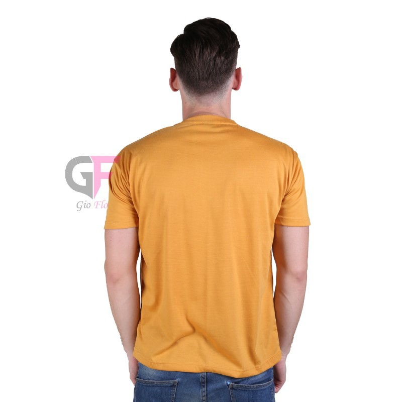 GIOFLO Kaos Kasual Lengan Pendek Modis Kuning Kunyit / PLS 127