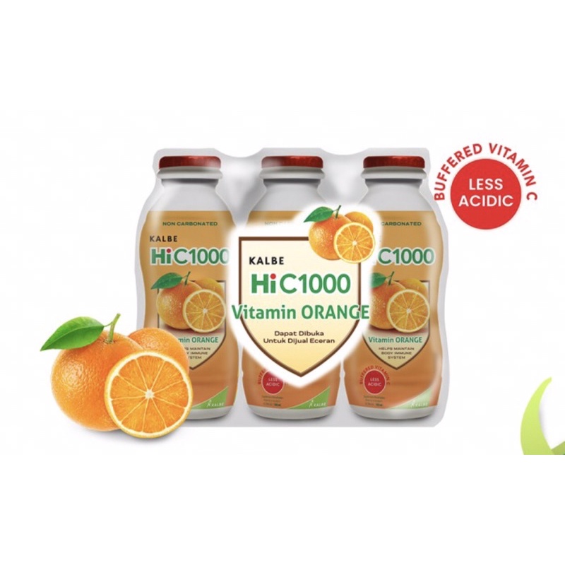 HiC1000 botol 140 ml orange &amp; lemon ( vitamin C 1000 siap minum jaga daya tahan tubuh )