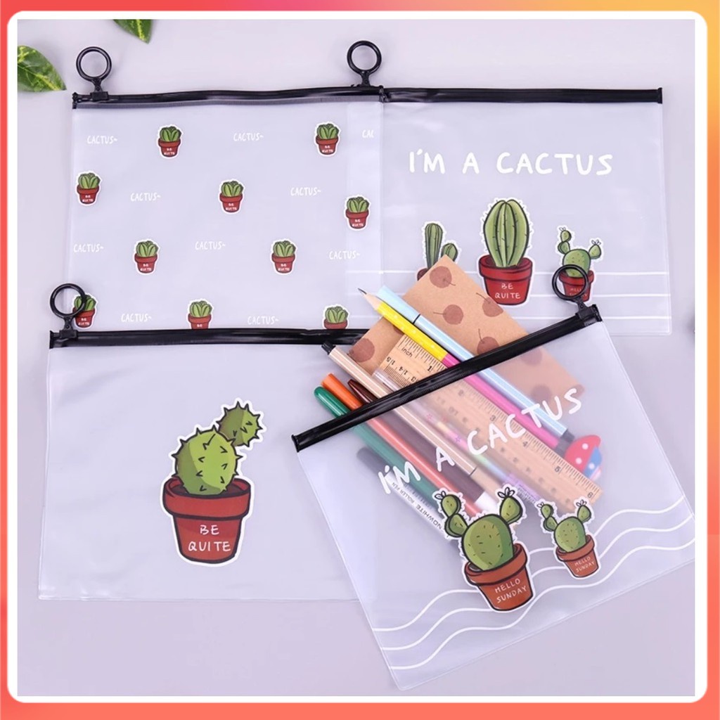

NB PF02 Korean Castus PVC Transparant Stationery A5 File Folder- Tempat Pensil / Tempat Kosmetik
