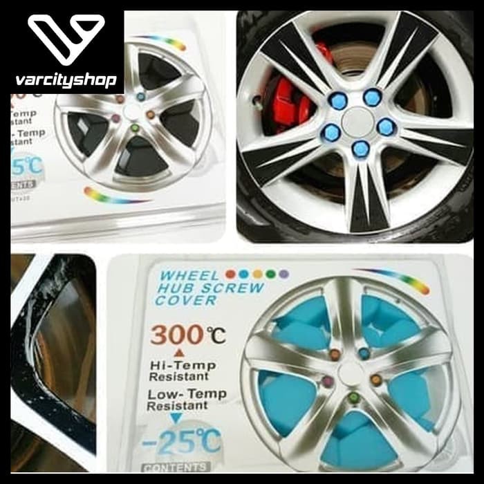 Tutup Baut Silikon Lugnut Velg Silicone Car Wheel Cover Hub Screw - Biru