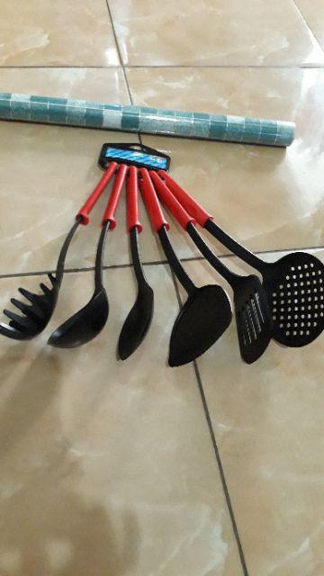 [cod] Sodet Set Warna Isi 6 Pcs / Kitchen Tools / Peralatan Masak Sutil Spatula Centong