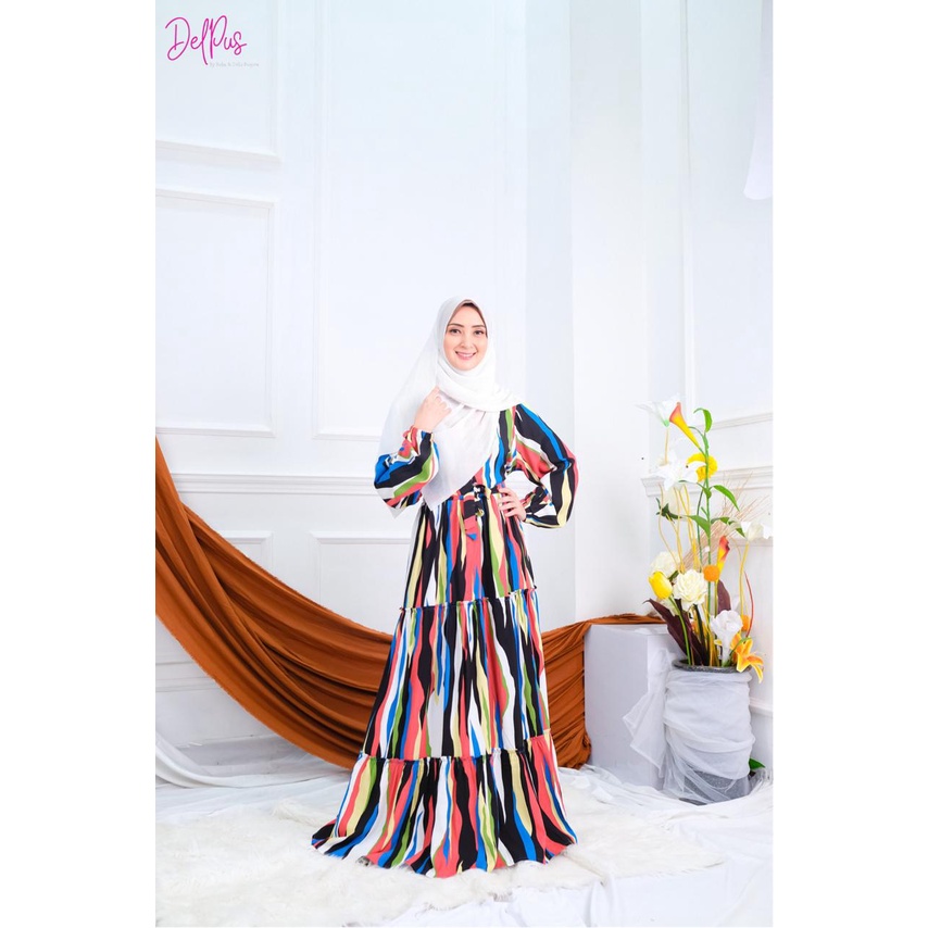 DELPUS Oneset Vcool Crop by Della Puspita Setelan Setcel One Set Pakaian Baju Tidur Wanita BAHAN RAYON PREMIUM ADEM-GAMIS VIOLA SALUR