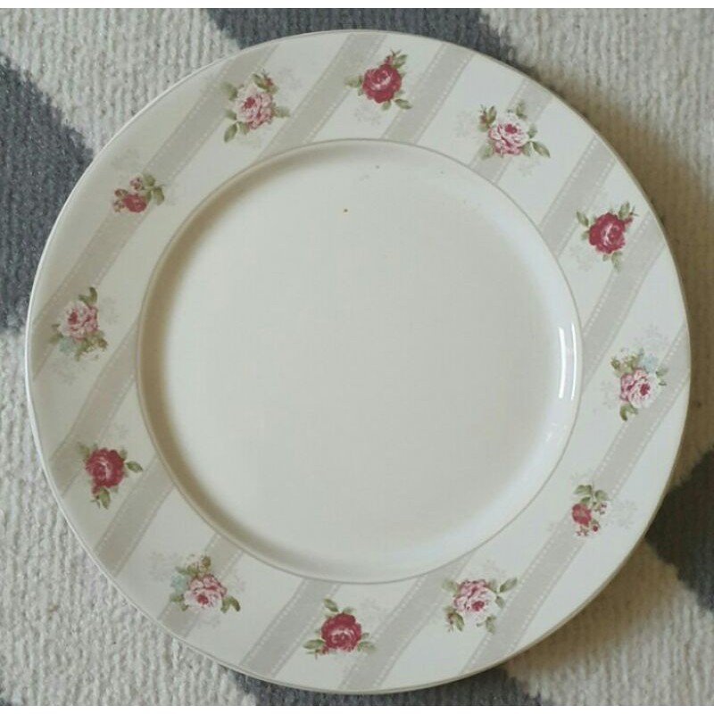 Stok Terakhir Piring Dinner Keramik 25 cm Shabby Chic Pink
