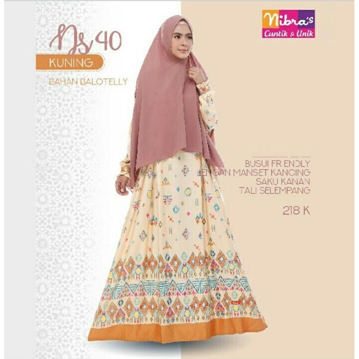 BARU Diskon 10% Nibras NS40 Gamis Balotelli Motif