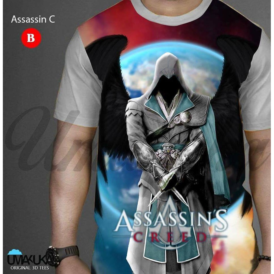 baju kaos 3d umakuka ASSASIN batman iron man spiderman hulk tshirt anak & dewasa pria original